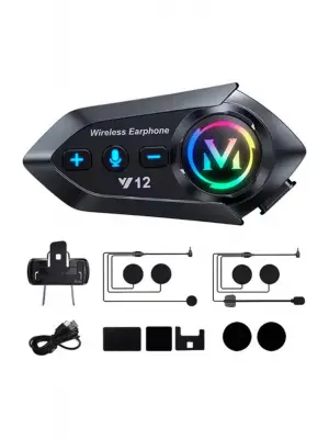 Y12  Motor Kask Kulaklık Rgb Modlu Radyolu Motosiklet Kulaklık 5.3 Bluetooth Intercom