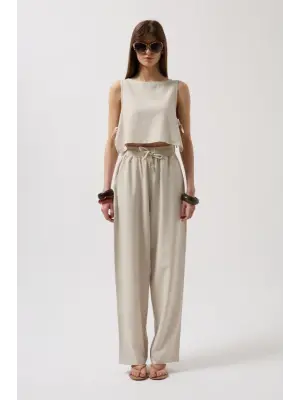 Omarı Cropped Bluz Yandan Bağlamalı Stil