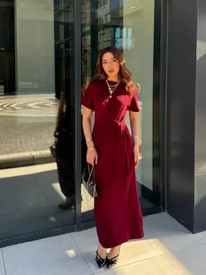 Omarı Viskon Iki Iplik Elbise