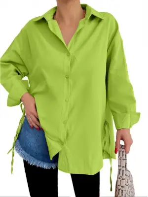 Omarı Bağcıklı Uzun Gömlek - Yenilikçi Tasarım