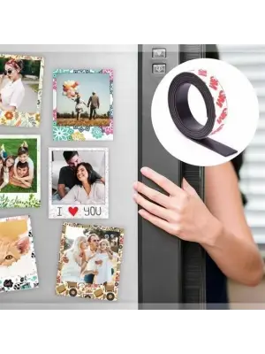 Yapışkanlı Şerit Mıknatıs Magnet Kes Kullan Güçlü Sağlam Rulo Çıkarılması Kolay Siyah 2cm x 1 mt