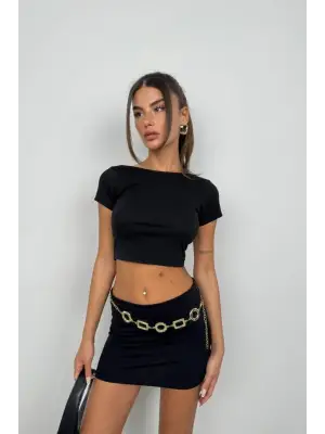 Omarı Yarım Kol Tek Parça T-Shirt