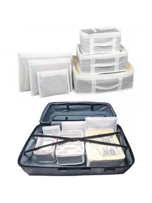 Omarı Yatak Odası ve Makyaj Organizer Seti - Pratik Bavul Düzenleyici