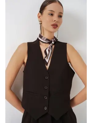 Yelek Pantolon İkili Takım 30091 - Kahverengi