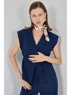 Yelek Pantolon Kumaş Takım 30050 - Lacivert