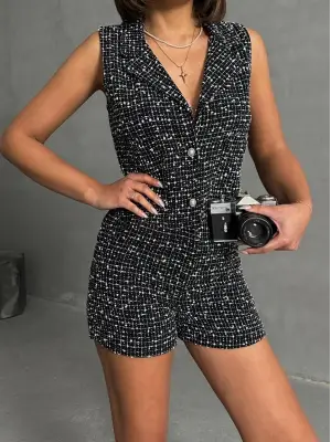 Yelekli Şort Takım Kadın Giyim