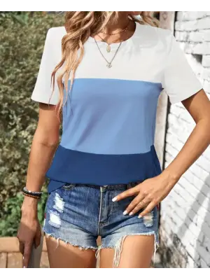 Omarı Şık ve Rahat Kadın Bisiklet Yaka Bluz