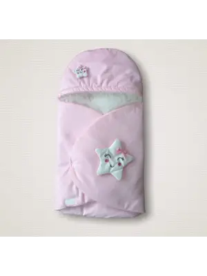 Göz Alıcı Çift Yıldız Detaylı Kız Bebek Kundak Battaniye