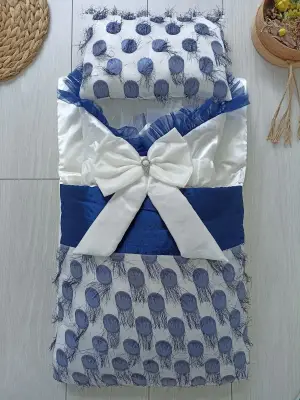 Göz Alıcı Tül İşlemeli Pamuklu Kundaklı 3lü Alt Açma Seti