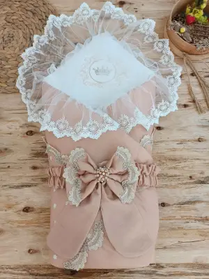 Çarpıcı Pamuk Papatya Desenli Kundak Bebek Battaniyesi