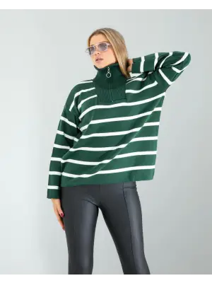 Çizgili Triko Kazak