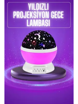 Yıldız Görünümlü Gece Lambası Renkli Masa Lambası Gökyüzü Projeksiyon