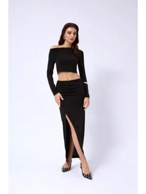 Yırtmaç Detay Maxi Etek