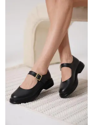 Siyah Cilt Oxford Ayakkabı Erkek Ayakkabı