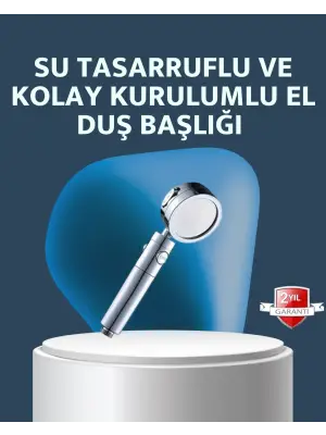 Yüksek Basınçlı 3 Fonksiyonlu Duş Başlığı