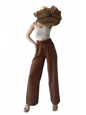 Çarpıcı Beli Büzgülü Pantolon