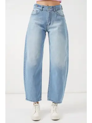 Yüksek Bel Kot Pantolon 30081 - Açık Mavi