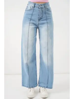 Yüksek Bel Kot Pantolon 30082 - Açık Mavi