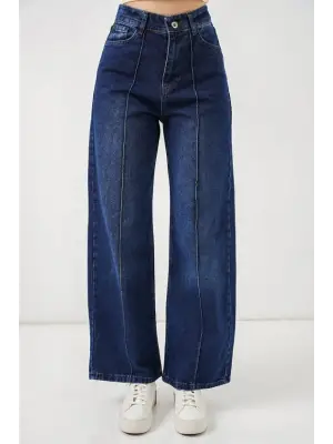 Yüksek Bel Kot Pantolon 30082 - Lacivert