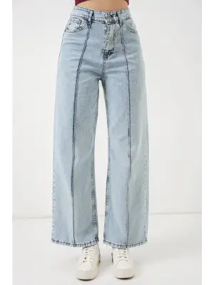 Yüksek Bel Kot Pantolon 30082 - Mavi