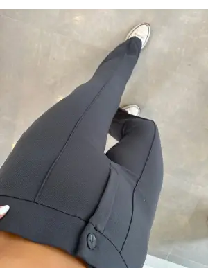 Omarı Yüksek Bel Full Likralı Krep Kumaş Pantolon