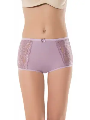 Omarı Yüksek Bel Kenar Dantelli Bato Külot Seti