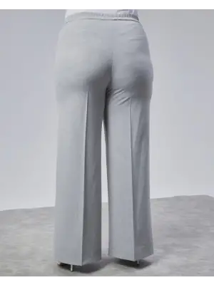 Omarı Esnek Bel Detaylı Battal Pantolon