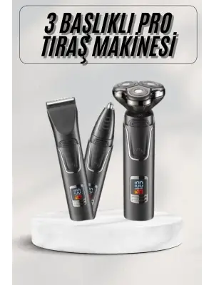 Yüksek Performanslı 3 Başlıklı Profesyonel Şarjlı Islak Ve Kuru Kullanıma Uygun