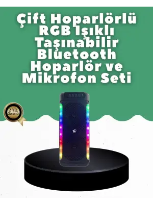 Yüksek Ses Güçlü Kablosuz Hoparlör  Karaoke Mikrofonlu