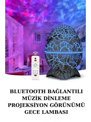 Yumurta Şeklinde Su Dalgalı Bluetooth Speaker Lamba Renkli Şarjlı