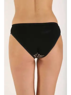 Omarı Yumuşak Dokulu Leopar Desenli Kadın Slip Külot