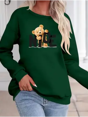 Omarı Viskon Uzun Kollu Bisiklet Yaka Bluz