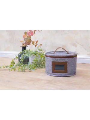 Omarı Pratik Deri Şeritli Pencereli Çok Amaçlı Organizer Kutu