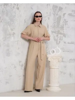 Omarı Rahat ve Şık Bej Salaş Tulum