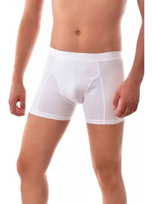 Zarif Likralı Erkek Beyaz Boxer