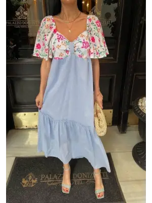 Omarı Yüksek Kaliteli Nakış Detaylı Elbise