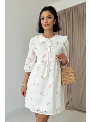 Omarı Yumuşak Pamuklu Bebe Elbisesi