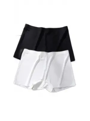 Omarı Dikişsiz Mini Şort Boxer Seti - Siyah Beyaz Uyumlu