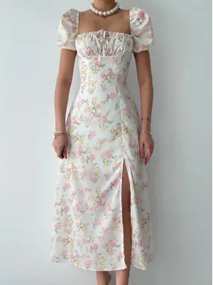 Zeze Balon Kol Elbise