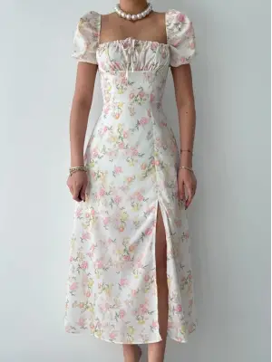 Zeze Balon Kol Elbise