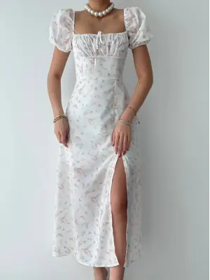 Zeze Balon Kol Elbise