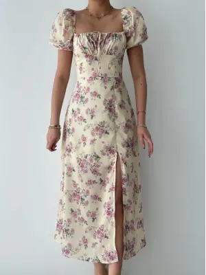 Omarı Balon Kol Elbise Modası