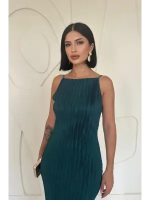 Omarı Zümrüt Piliseli Elbise