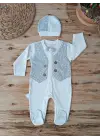 Modern Şapkalı Detaylı Erkek Bebek Tulumu