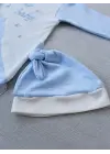 Modern Nakışlı Bebek Tulumu Mavi