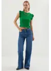 0430 Örme Bluz - Yeşil