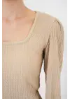 0442 Uzun Kollu Bluz - Bisküvi