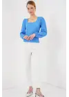 0442 Uzun Kollu Bluz - Saks