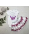 Göz Alıcı Mickey Nakışlı Kız Bebek Takımı