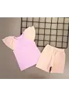 1/3 Yaş Fırfır Kollu Nakışlı Çocuk Takımı